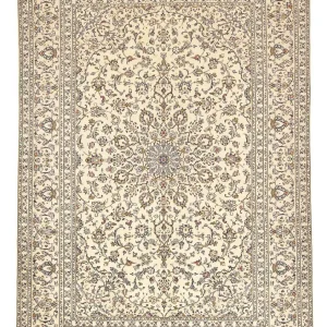 Persisk teppe - Keshan - 345 x 239 cm - lys beige