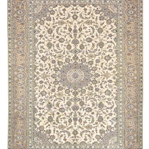 Persisk teppe - Keshan - 345 x 250 cm - lys beige
