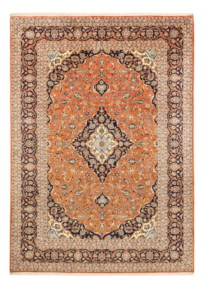 Persisk teppe - Keshan - 347 x 251 cm - lys rød