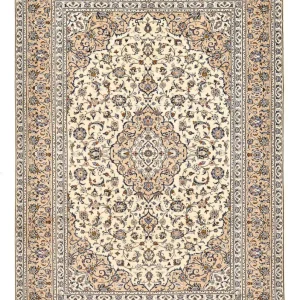 Persisk teppe - Keshan - 349 x 241 cm - lys beige