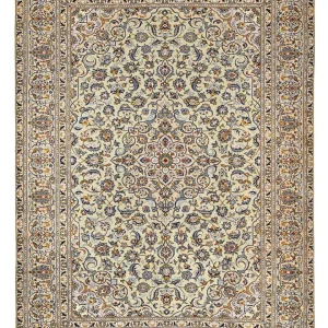 Persisk teppe - Keshan - 350 x 249 cm - mørk beige