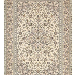 Persisk teppe - Keshan - 352 x 242 cm - lys beige