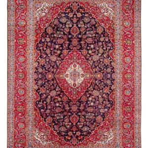Persisk teppe - Keshan - 353 x 246 cm - mørkeblå