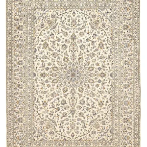 Persisk teppe - Keshan - 355 x 245 cm - lys beige