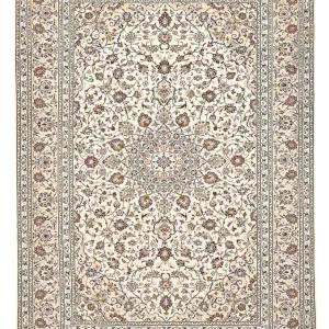 Persisk teppe - Keshan - 356 x 242 cm - lys beige