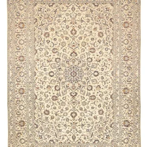 Persisk teppe - Keshan - 359 x 243 cm - lys beige