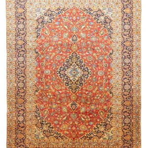 Persisk teppe - Keshan - 382 x 270 cm - oransje