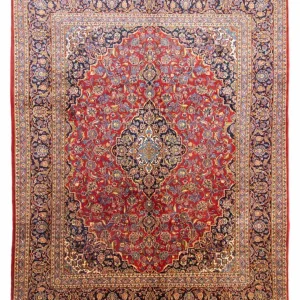 Persisk teppe - Keshan - 384 x 303 cm - blå
