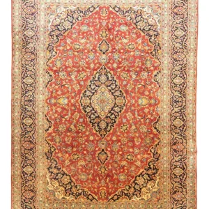Persisk teppe - Keshan - 385 x 270 cm - oransje