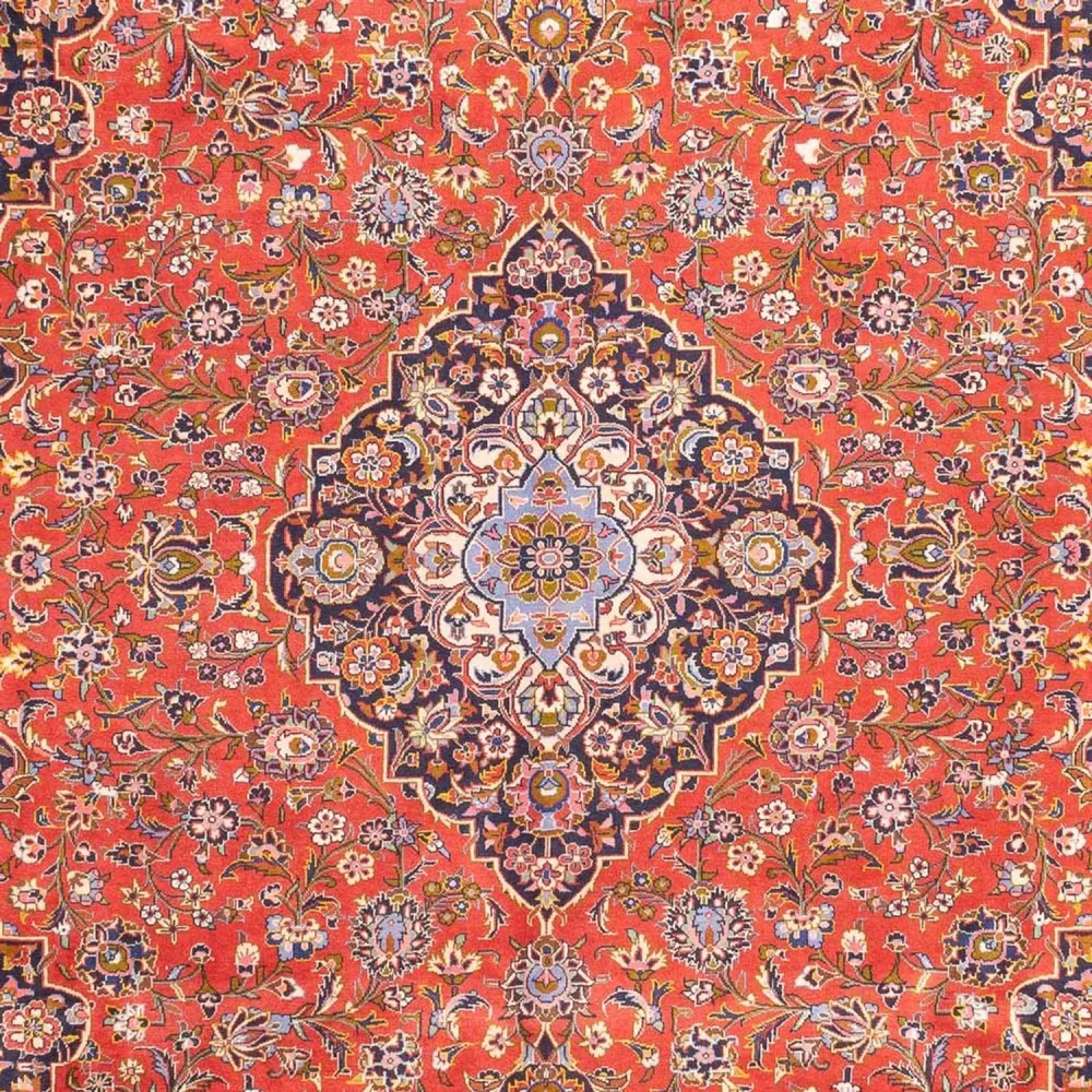 Persisk teppe - Keshan - 385 x 305 cm - lys rød