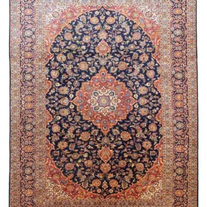 Persisk teppe - Keshan - 396 x 287 cm - blå