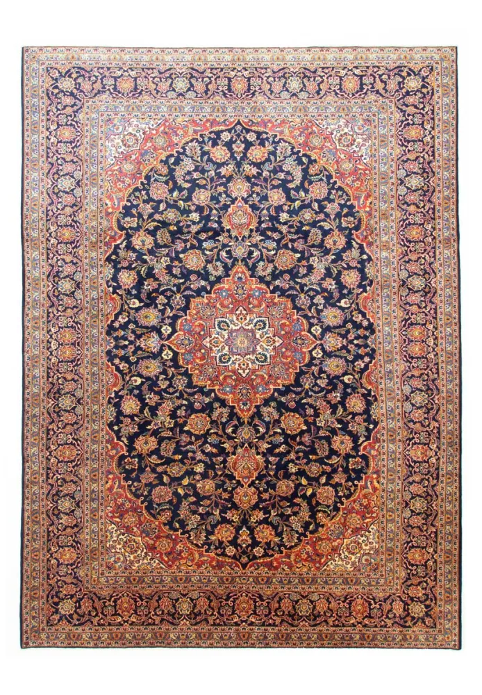 Persisk teppe - Keshan - 396 x 287 cm - blå