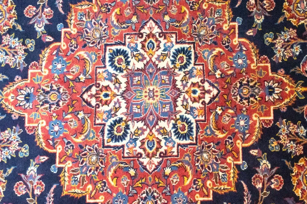 Persisk teppe - Keshan - 396 x 287 cm - blå