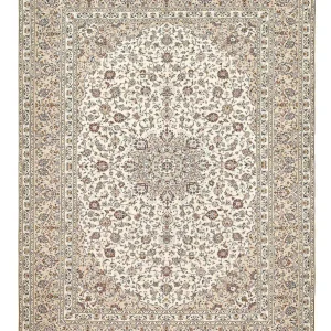 Persisk teppe - Keshan - 397 x 293 cm - lys beige