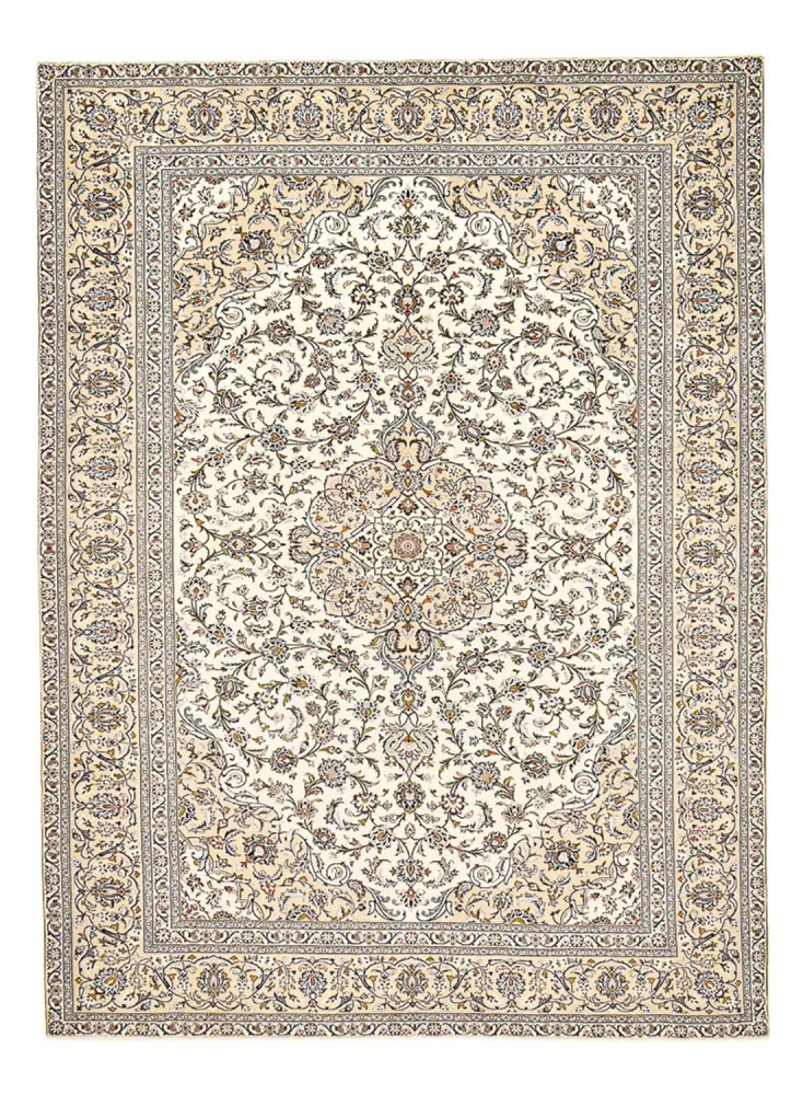 Persisk teppe - Keshan - 400 x 288 cm - lys beige