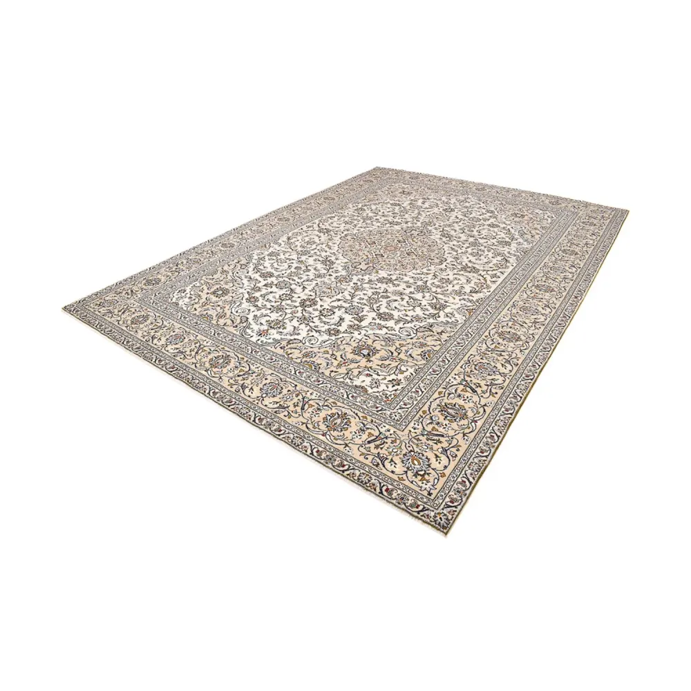 Persisk teppe - Keshan - 400 x 288 cm - lys beige