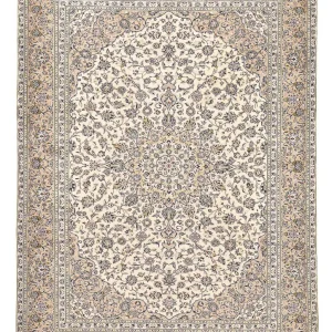 Persisk teppe - Keshan - 403 x 282 cm - lys beige