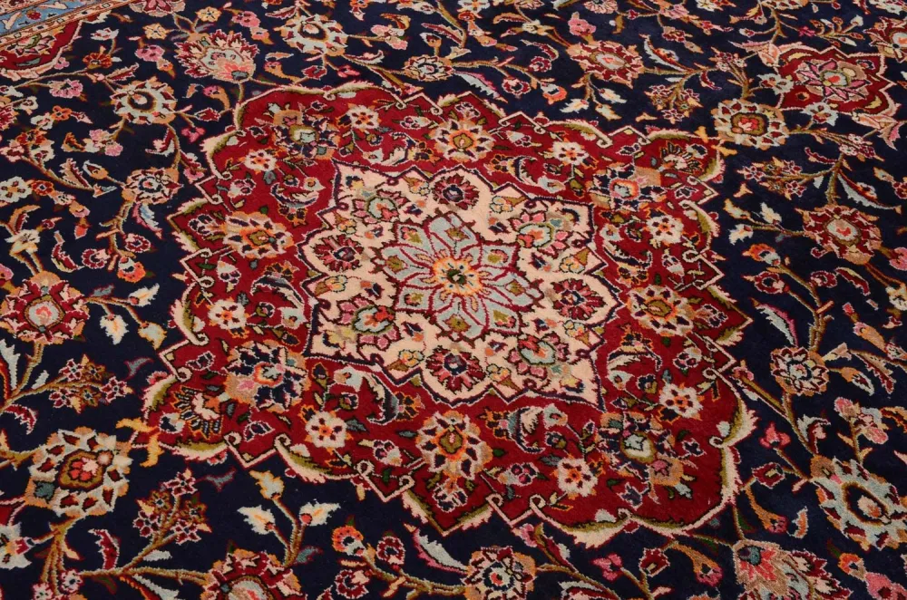 Persisk teppe - Keshan - 403 x 290 cm - blå