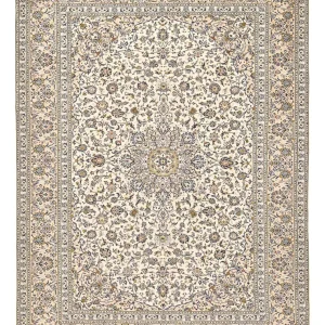Persisk teppe - Keshan - 405 x 292 cm - lys beige