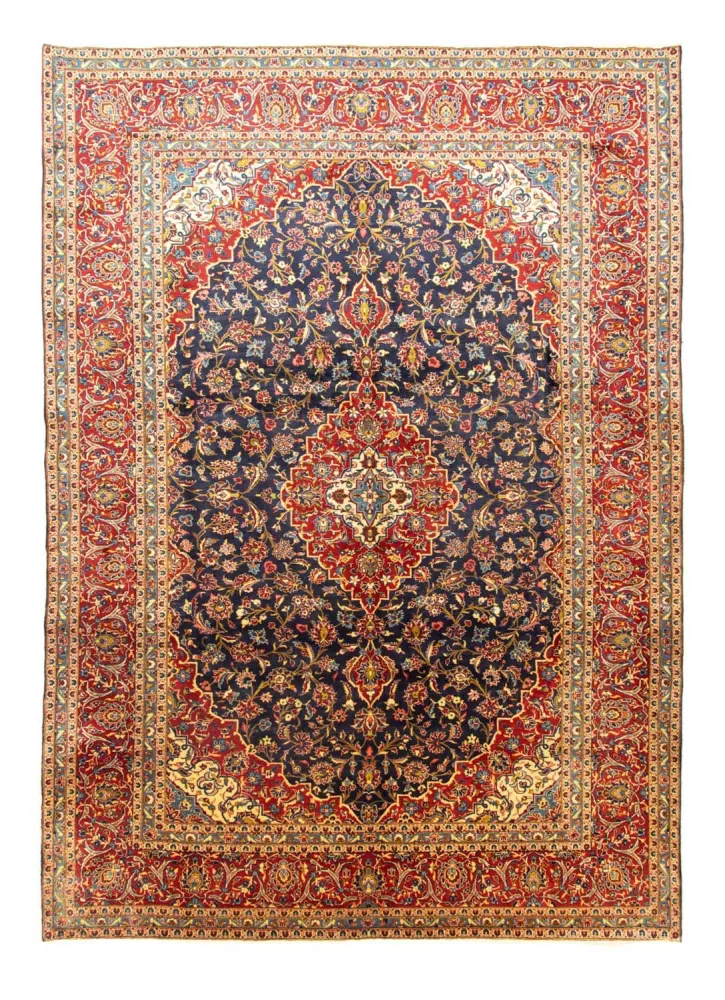 Persisk teppe - Keshan - 405 x 294 cm - blå