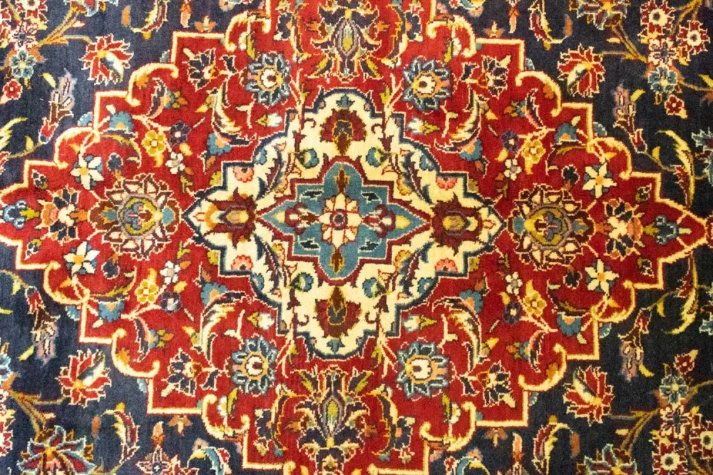Persisk teppe - Keshan - 405 x 294 cm - blå