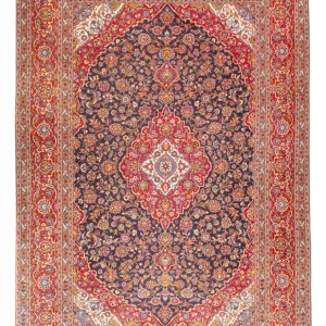 Persisk teppe - Keshan - 405 x 298 cm - lys rød