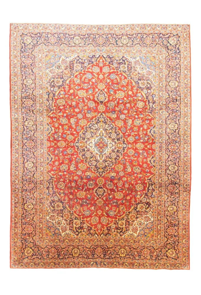 Persisk teppe - Keshan - 406 x 307 cm - oransje
