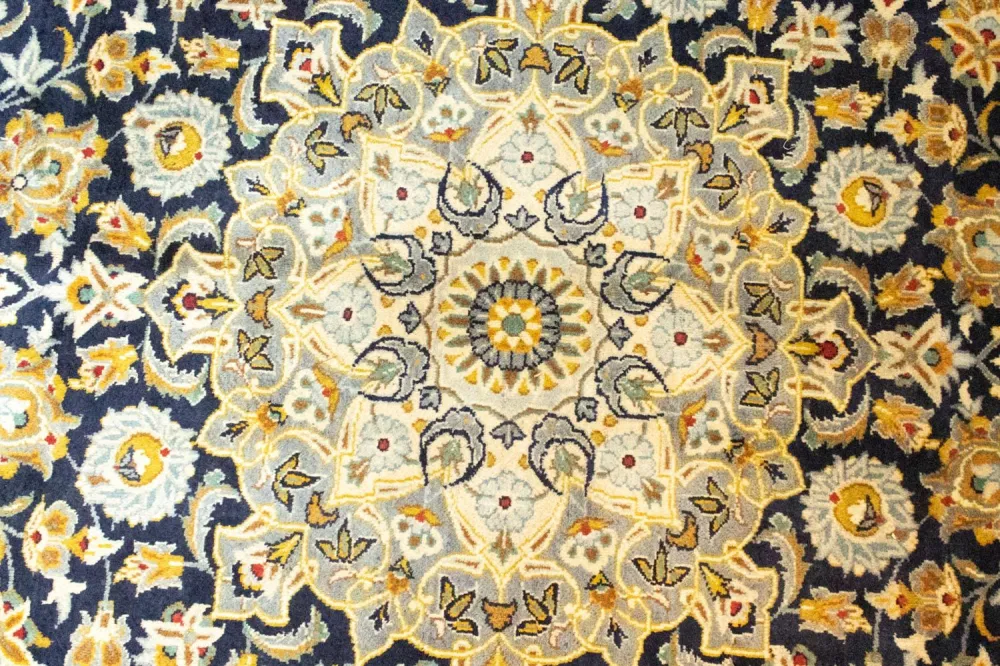 Persisk teppe - Keshan - 412 x 307 cm - blå