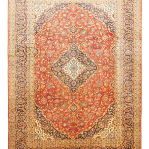 Persisk teppe - Keshan - 414 x 297 cm - oransje