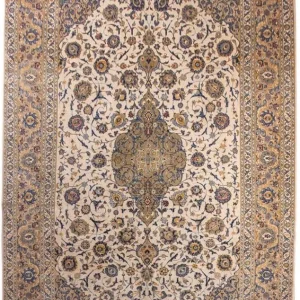 Persisk teppe - Keshan - 415 x 295 cm - beige