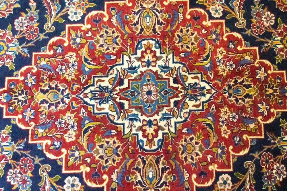 Persisk teppe - Keshan - 419 x 298 cm - blå