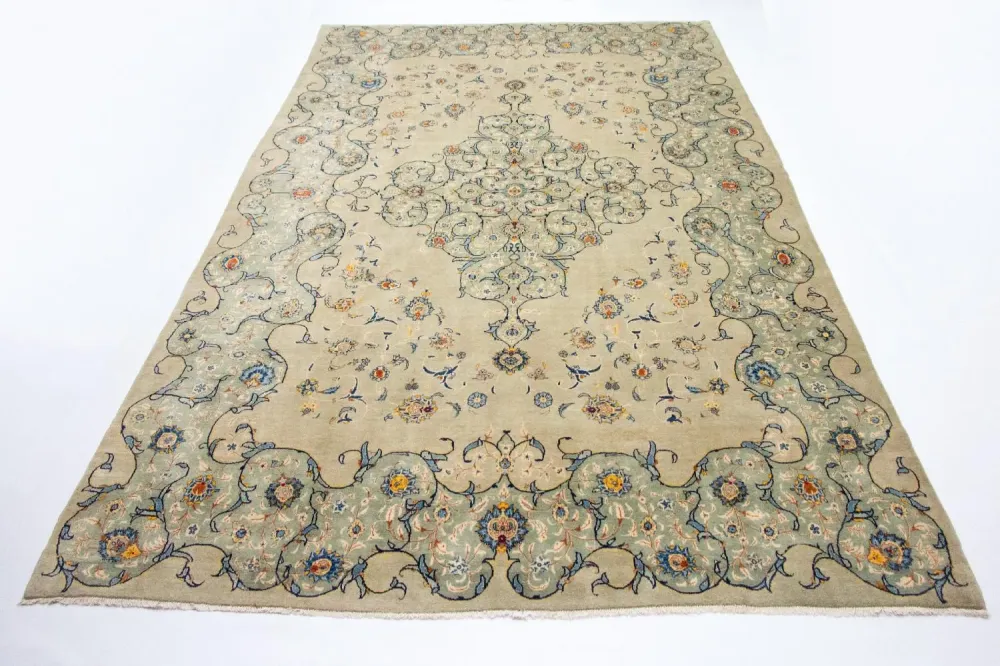 Persisk teppe - Keshan - 420 x 290 cm - beige