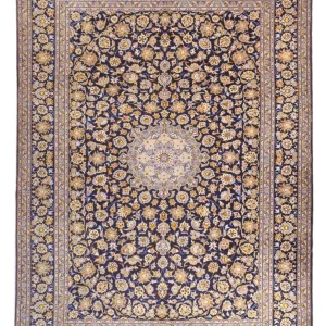 Persisk teppe - Keshan - 420 x 318 cm - mørkeblå