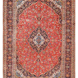 Persisk teppe - Keshan - 422 x 296 cm - rød