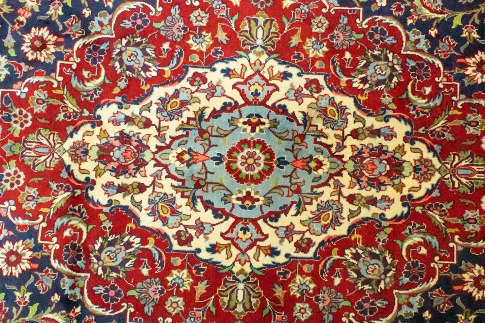 Persisk teppe - Keshan - 433 x 300 cm - blå