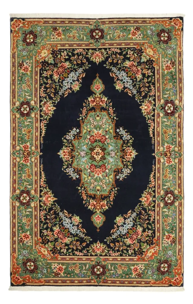 Persisk teppe - klassisk - 161 x 102 cm - mørkeblå