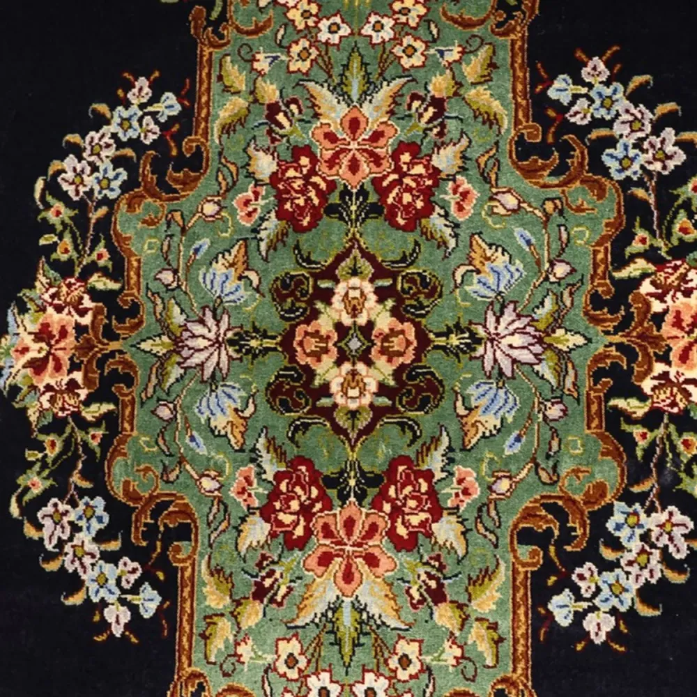 Persisk teppe - klassisk - 161 x 102 cm - mørkeblå