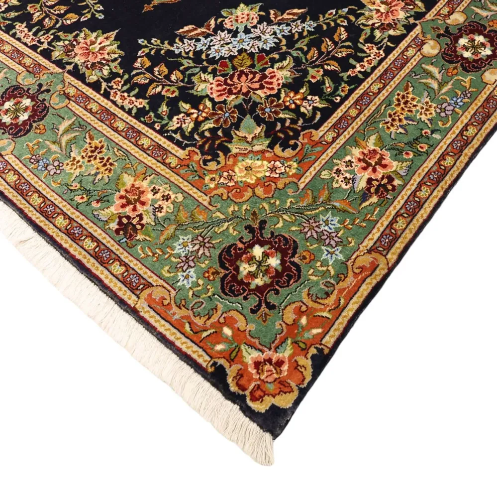 Persisk teppe - klassisk - 161 x 102 cm - mørkeblå