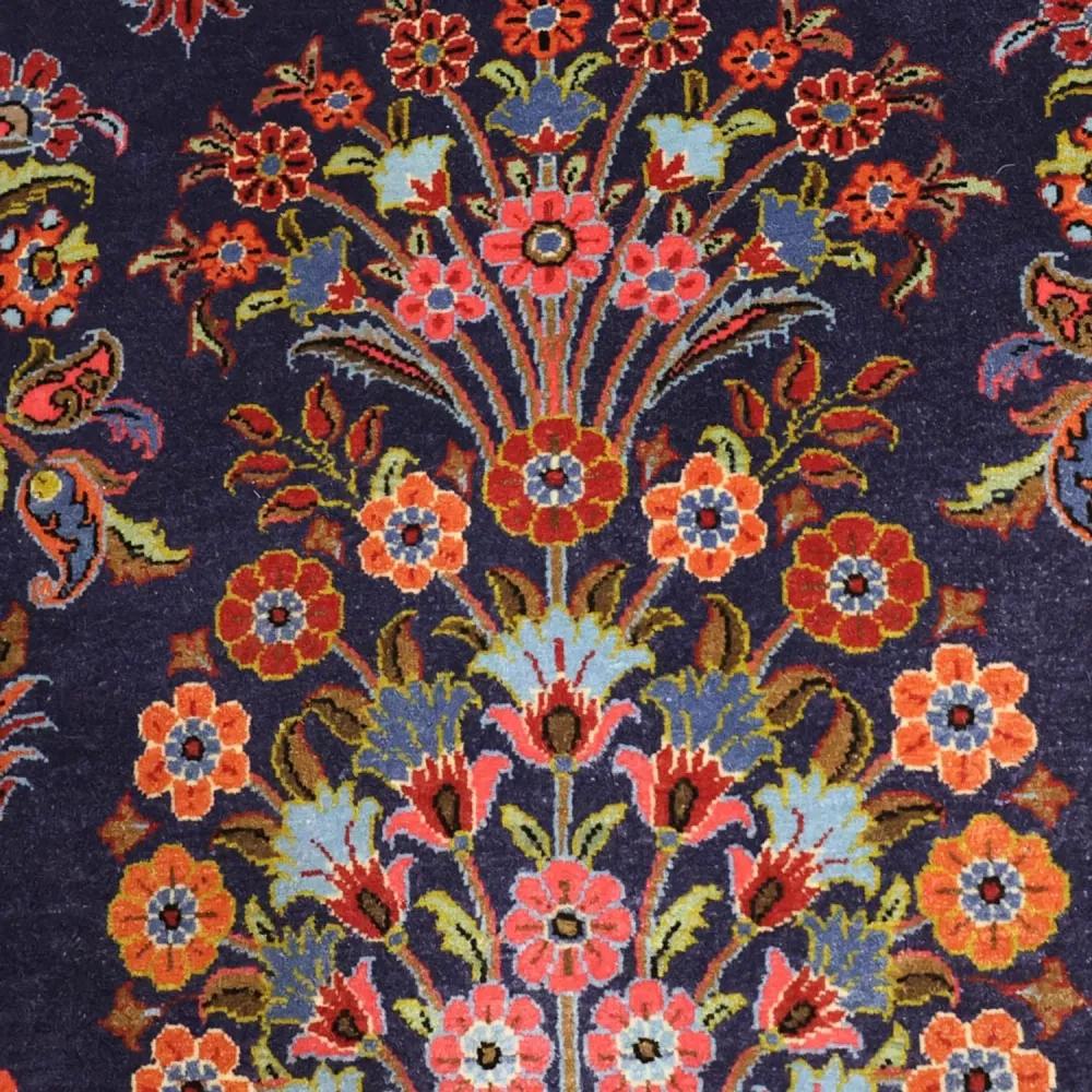 Persisk teppe - klassisk - 161 x 110 cm - mørkeblå