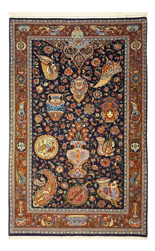 Persisk teppe - klassisk - 162 x 104 cm - flerfarget