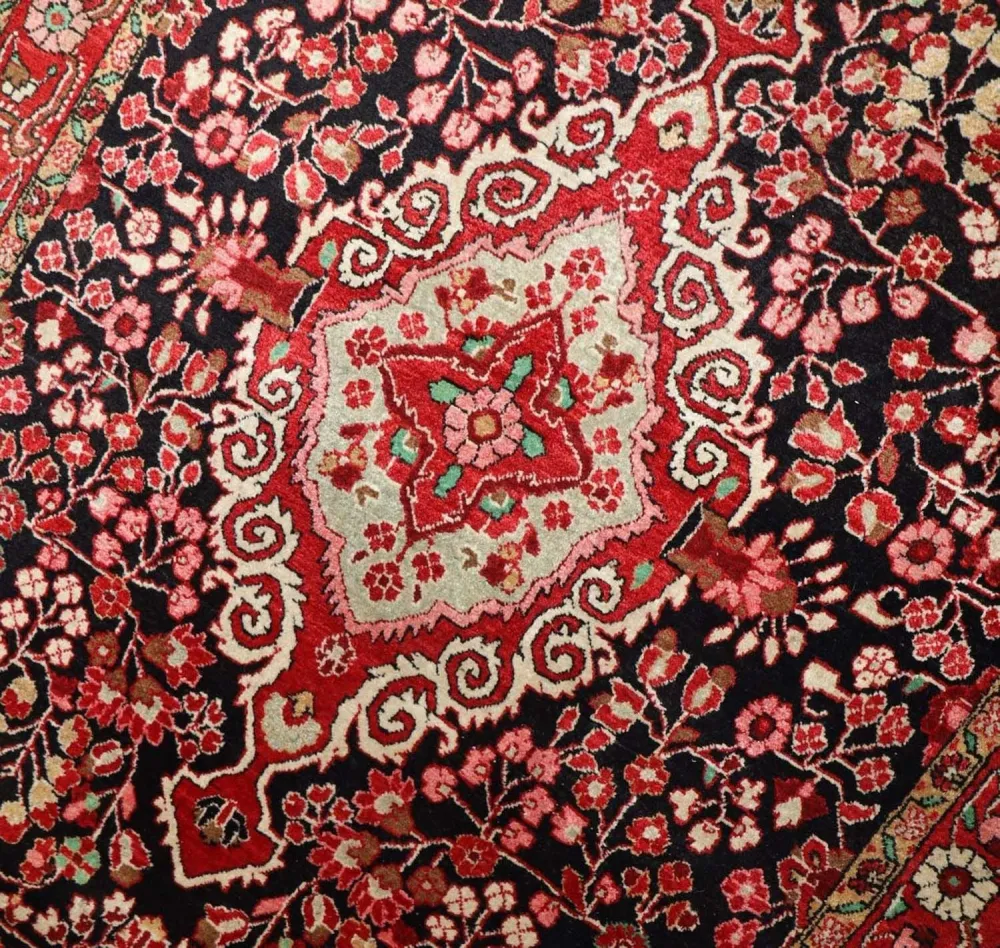 Persisk teppe - klassisk - 214 x 134 cm - mørkeblå