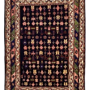 Persisk teppe - klassisk - 215 x 157 cm - mørkeblå