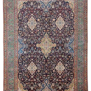 Persisk teppe - klassisk - 438 x 305 cm - mørkeblå