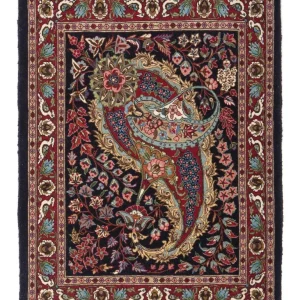 Persisk teppe - klassisk - 80 x 63 cm - svart