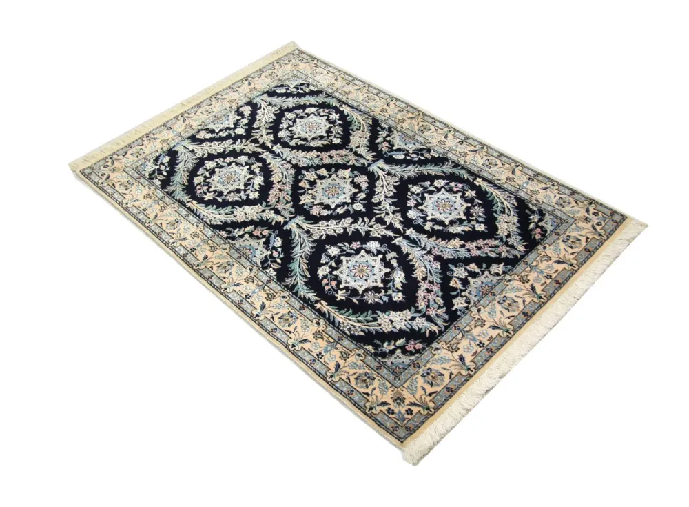 Persisk teppe - Nain - 145 x 96 cm - mørkeblå