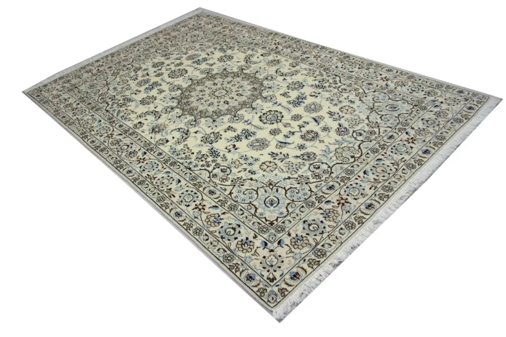 Persisk teppe - Nain - 244 x 155 cm - naturhvit