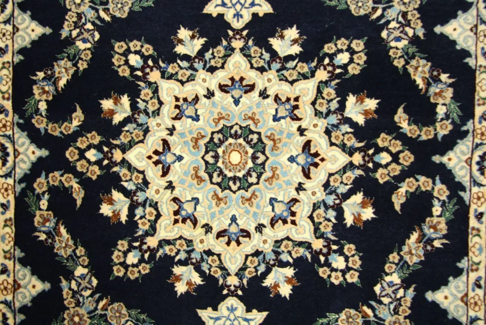 Persisk teppe - Nain - Premium - 113 x 84 cm - mørkeblå