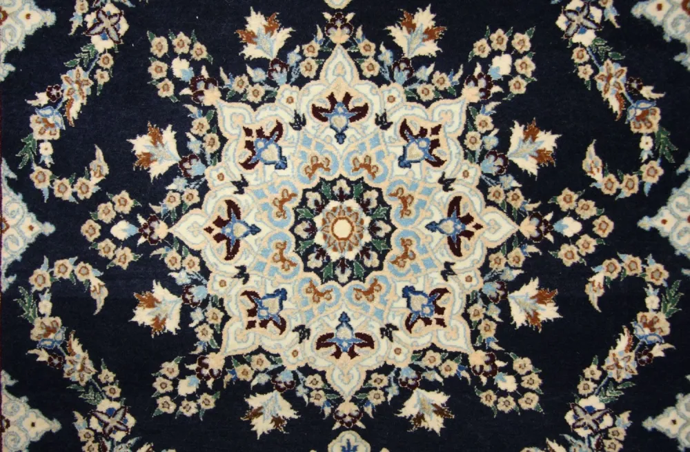 Persisk teppe - Nain - Premium - 114 x 83 cm - mørkeblå