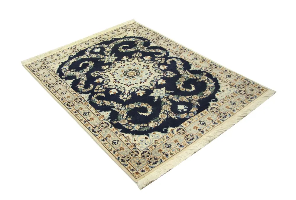 Persisk teppe - Nain - Premium - 114 x 83 cm - mørkeblå
