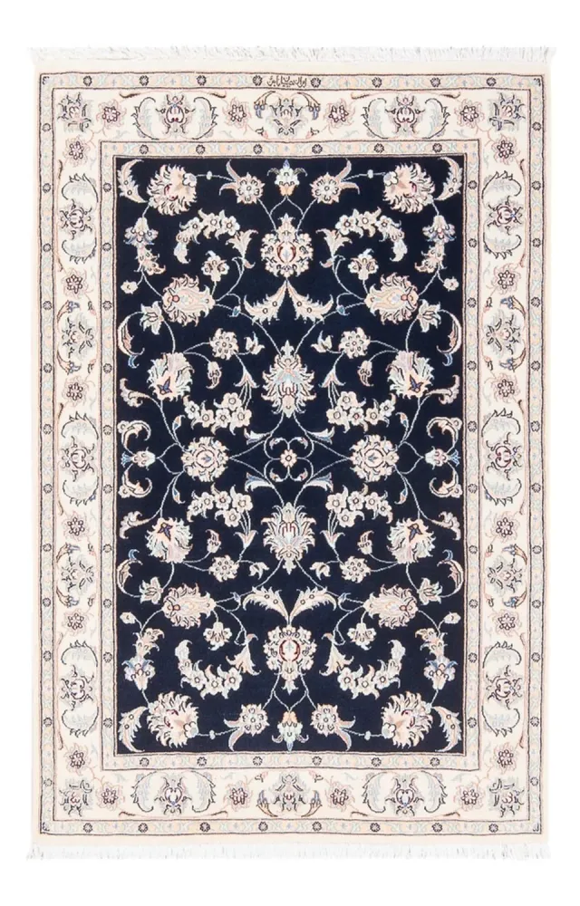 Persisk teppe - Nain - Premium - 120 x 81 cm - mørkeblå